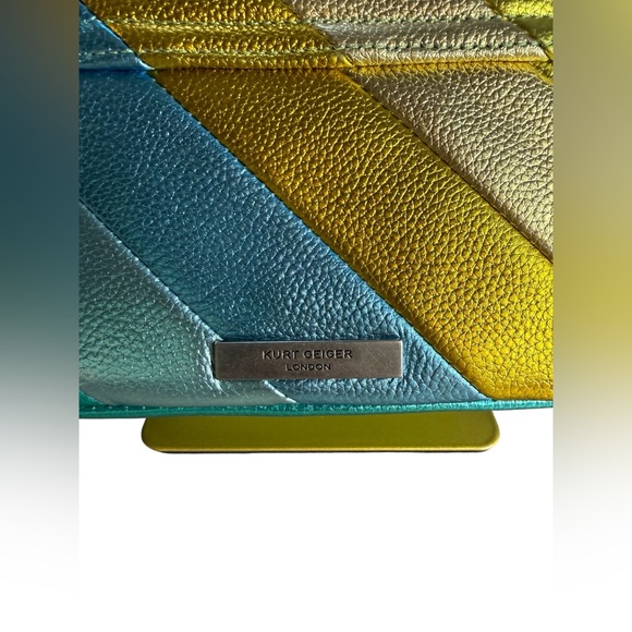 Kurt Geiger Metallic Green and Gold Gradient Shoulder Bag with Chain Strap - Picture 7 of 10